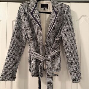 Banana Republic Navy and White Textured Tween Blazer